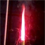 Strontium burning with a brilliant crimson colour